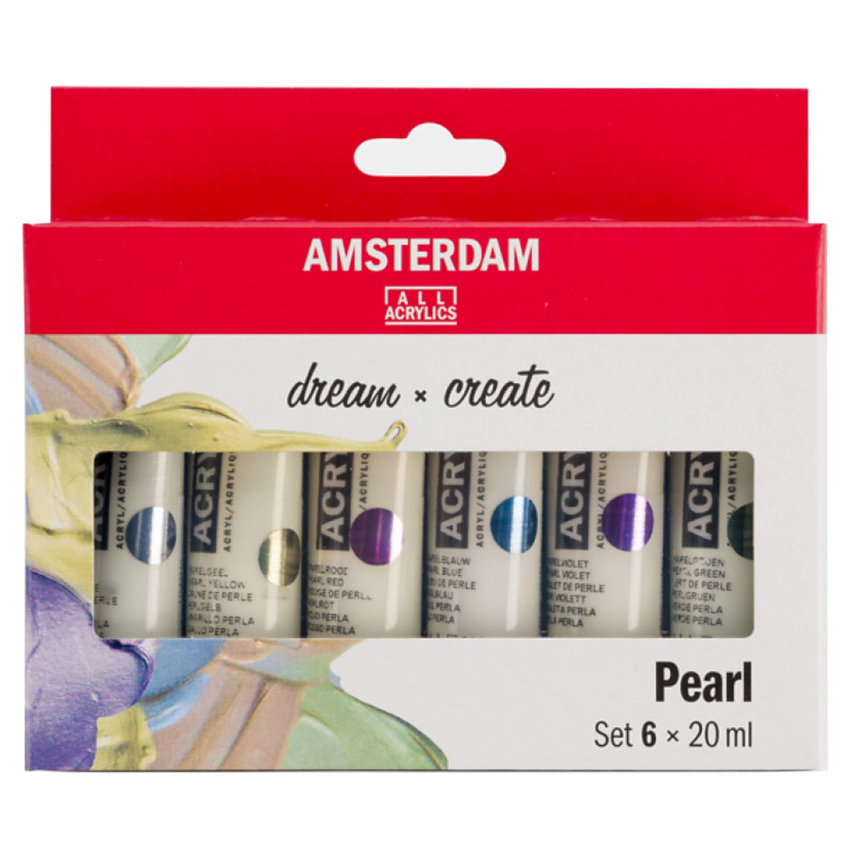 Amsterdam Acrylic Paint Pearl Colours, set of 6 front view