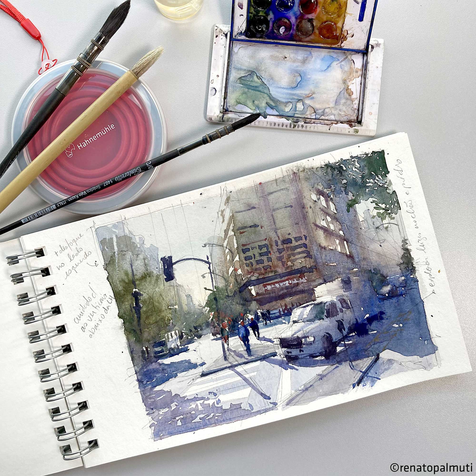 Hahnemühle Bamboo Carnet de Voyage - Sample Painting