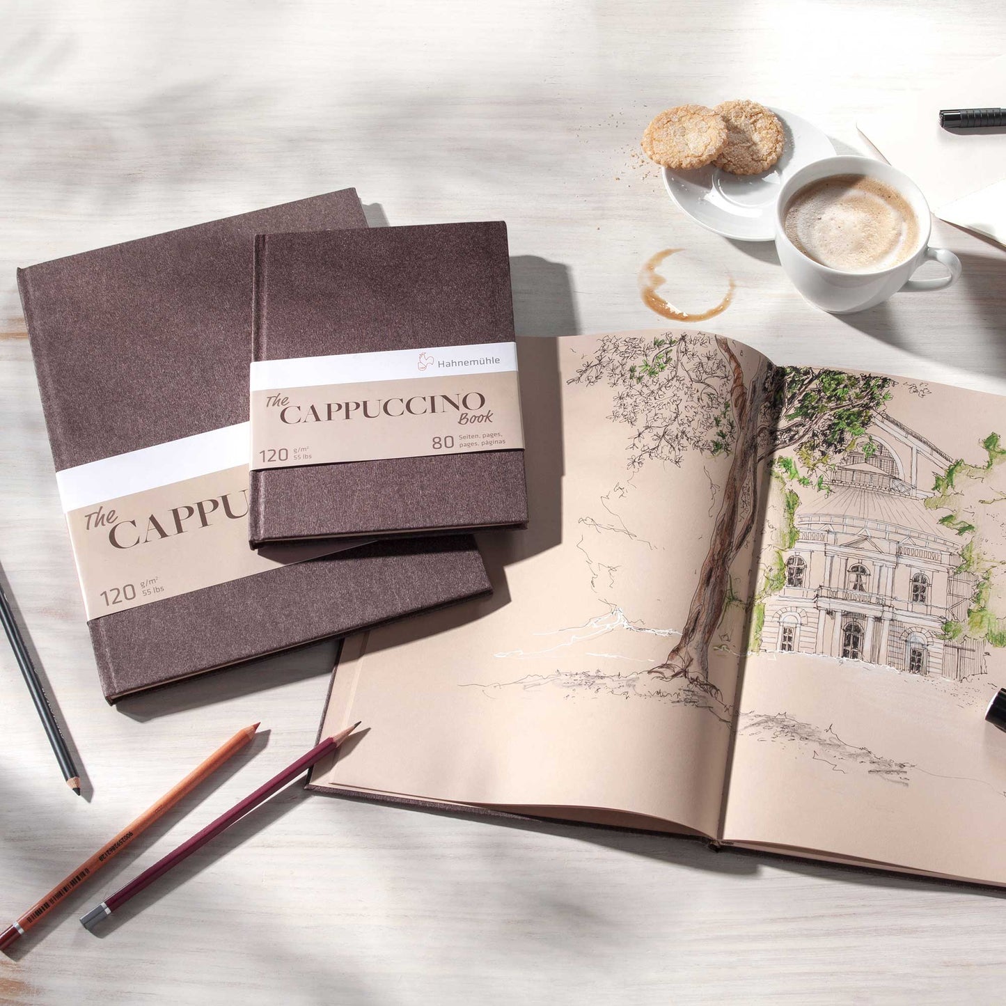 The Hahnemühle 'Cappuccino' Book - 120gsm - 80 Pages - Sample Illustration Mood Photo