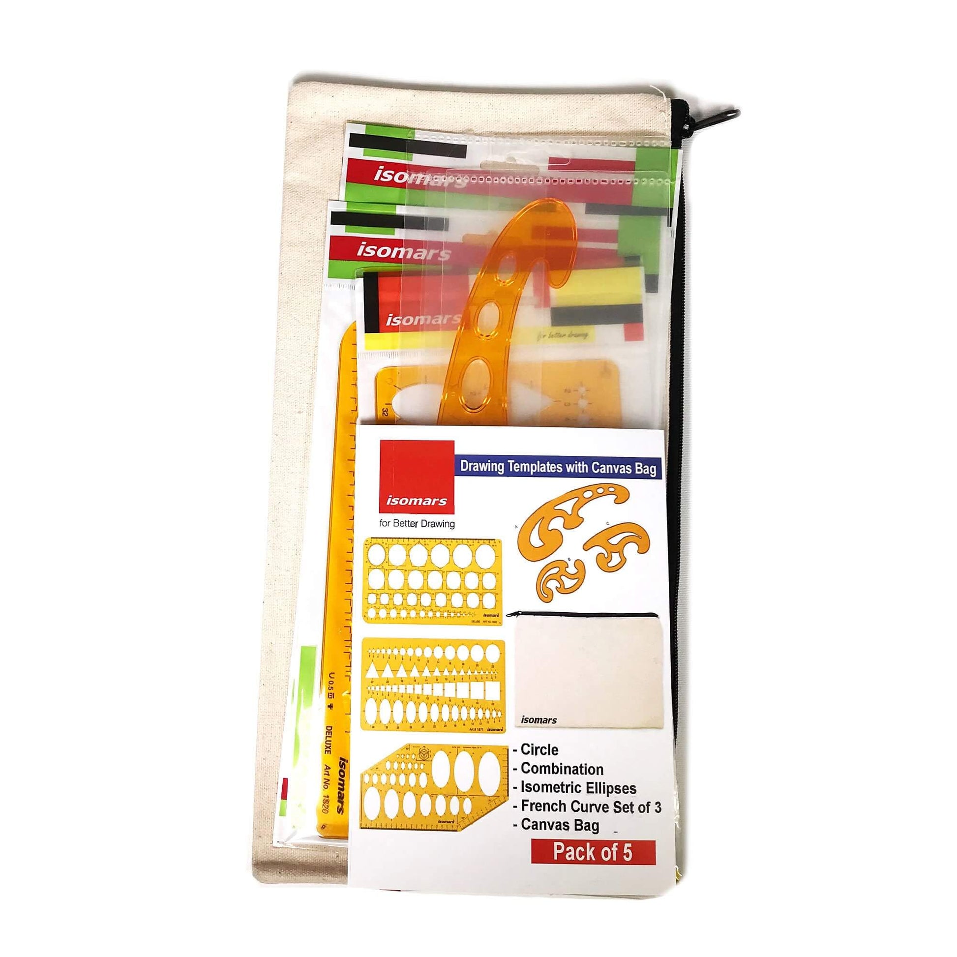 ARTdiscount Template Combo Pack - Circle/Ellipse/French Curves in packaging 