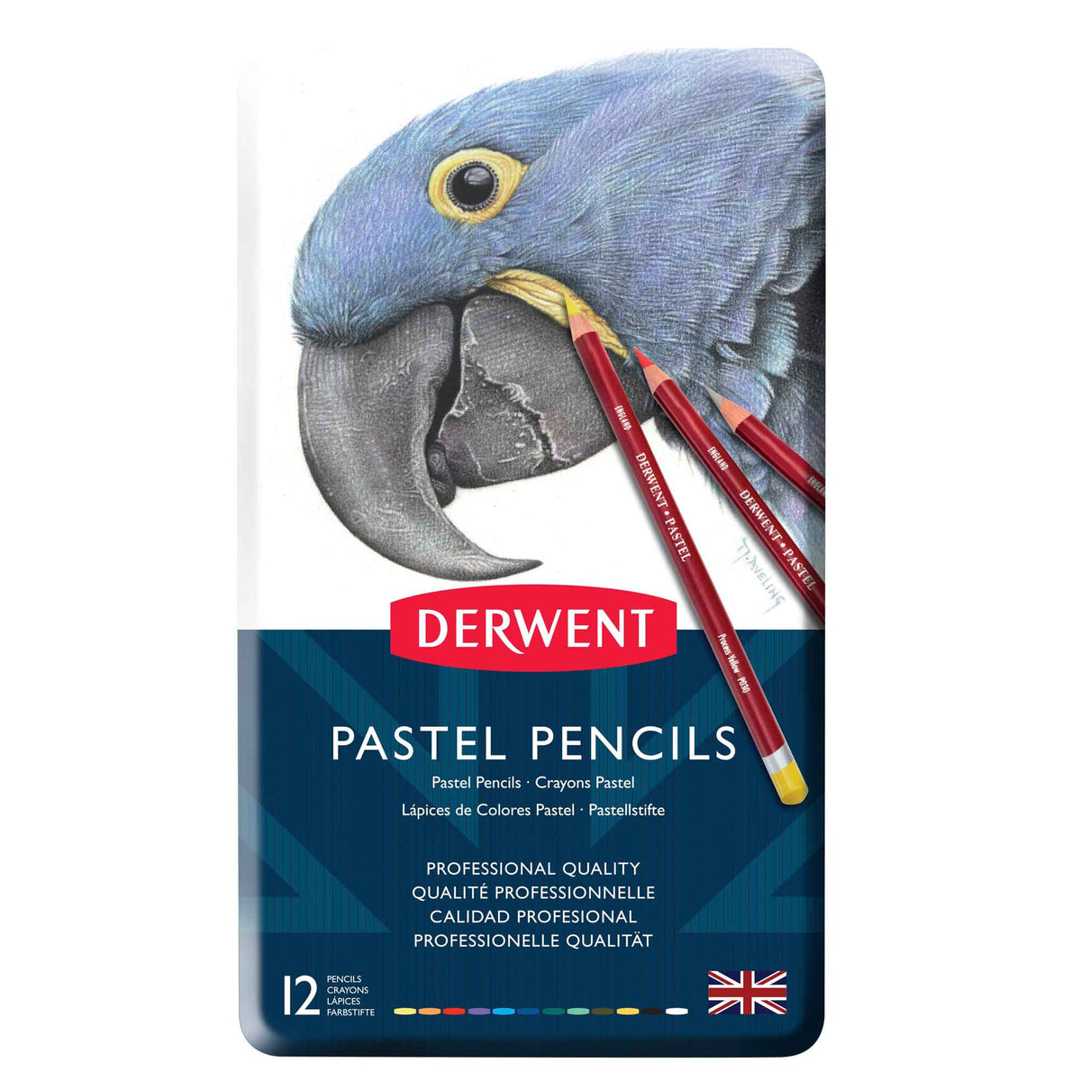 Derwent Pastel Pencil Metal Tins - Set of 12