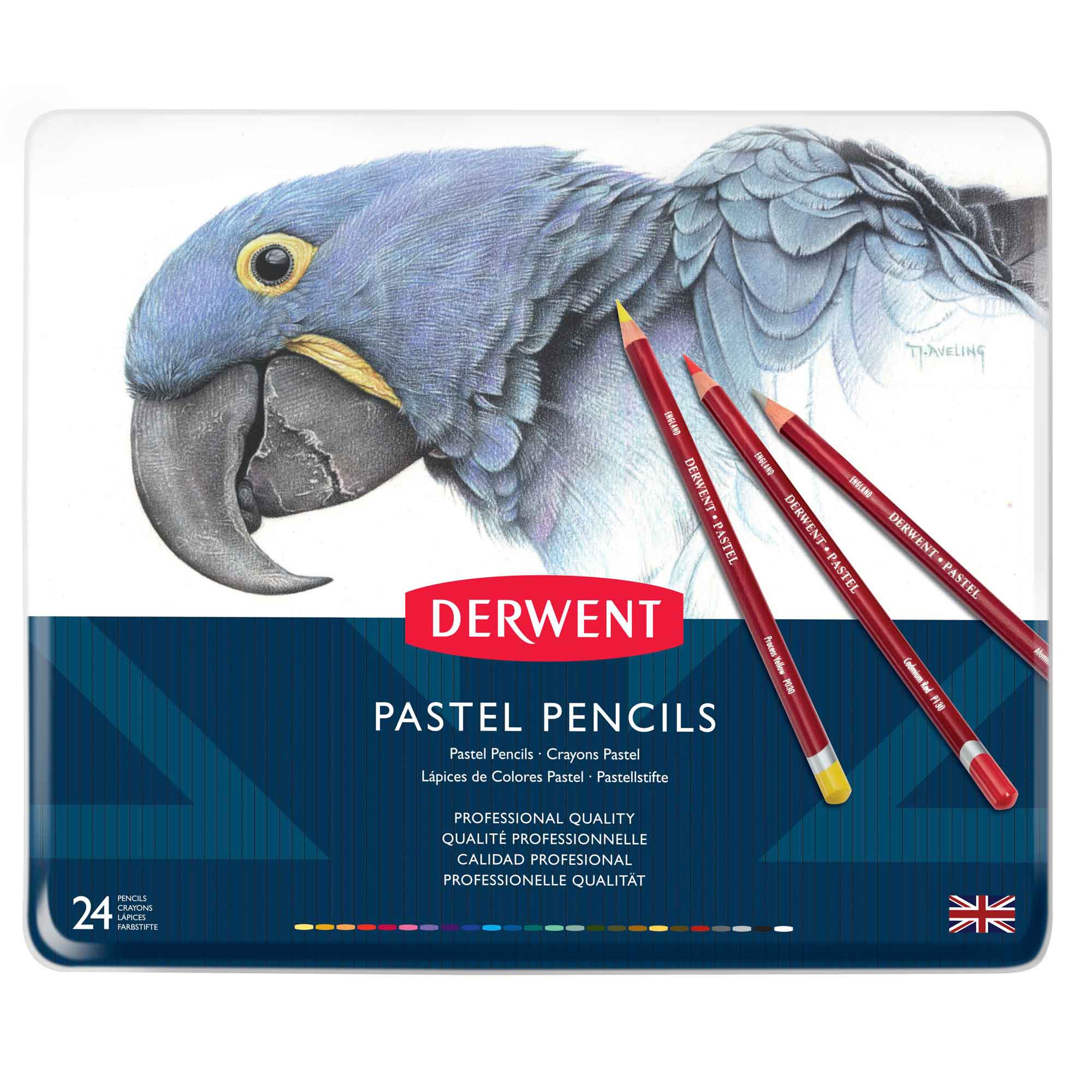 Derwent Pastel Pencil Metal Tins - Set of 24