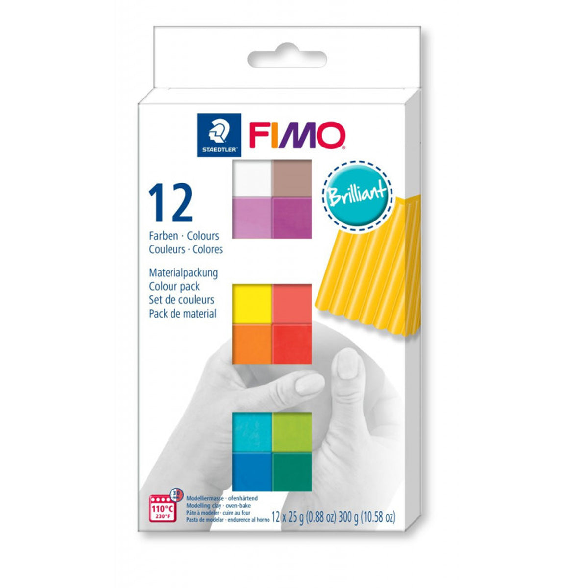 FIMO Soft Material Pack with 12 Half Blocks - Brilliant - Box