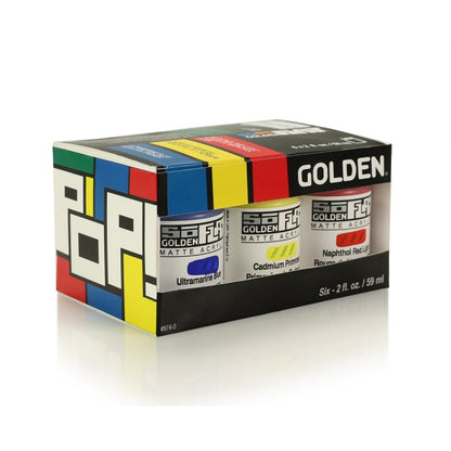 Golden SoFlat Matte Acrylic Paint - 59ml - Pop Set of 6 - Packaging