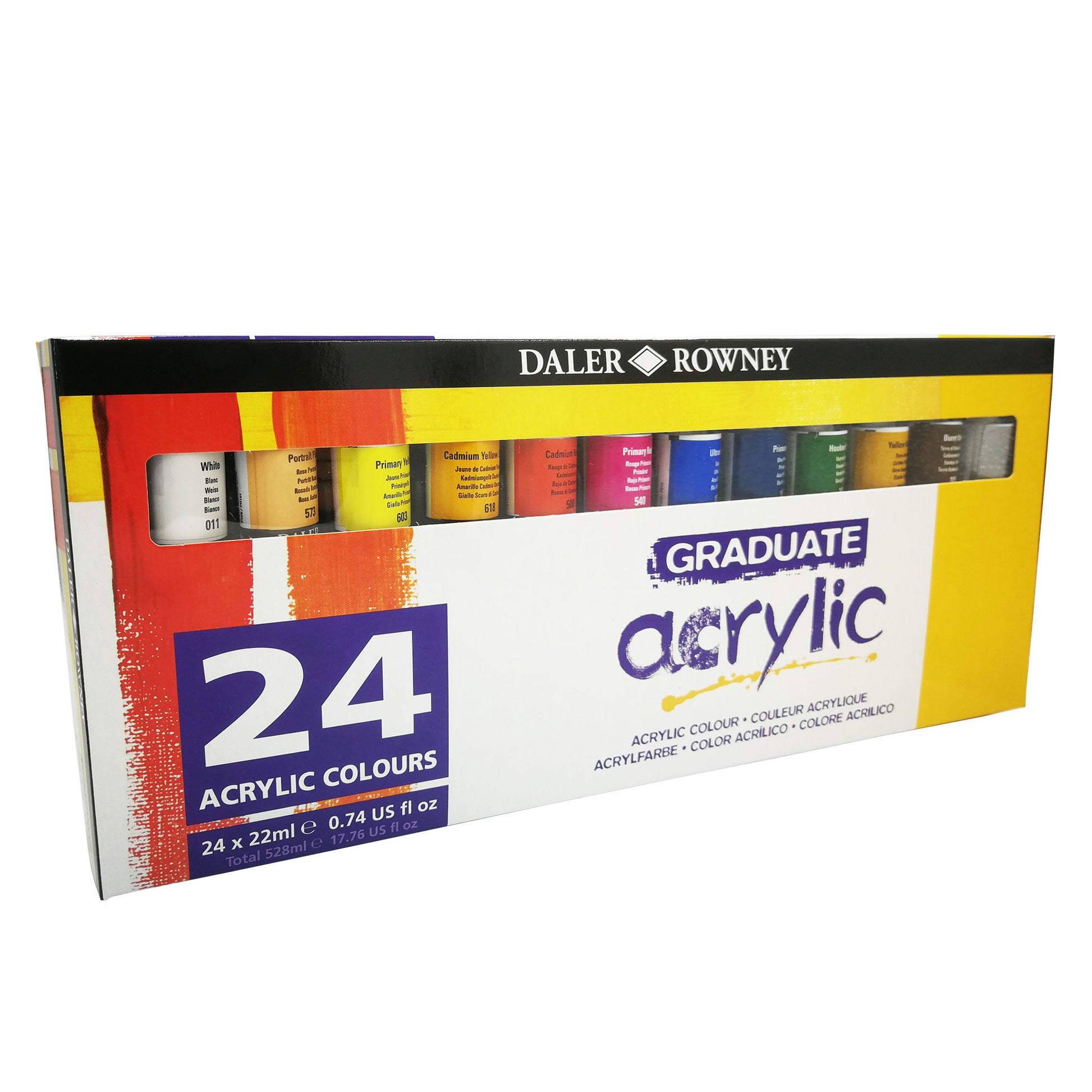 Daler-Rowney Graduate Acrylic Colour Selection Set - Packaging