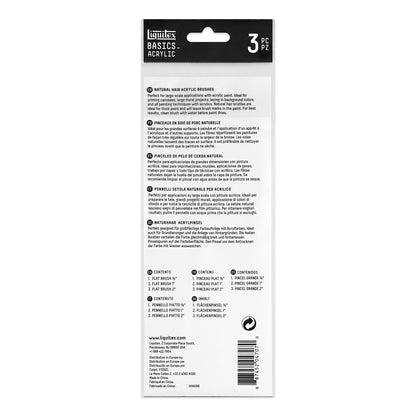 Liquitex Basics Natural Hair Acrylic Brushes - Pack of 3