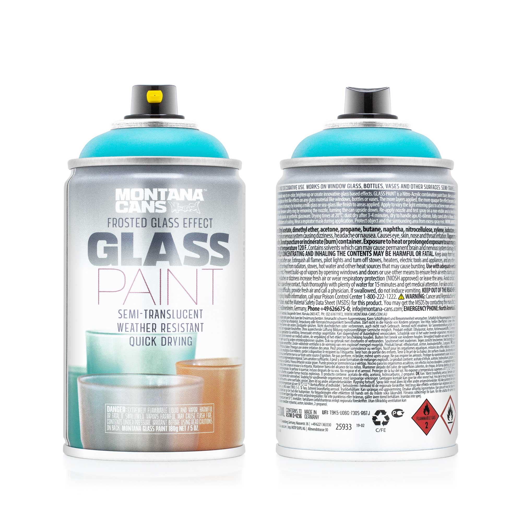 Montana Glass Paint 250ml Spray Cans