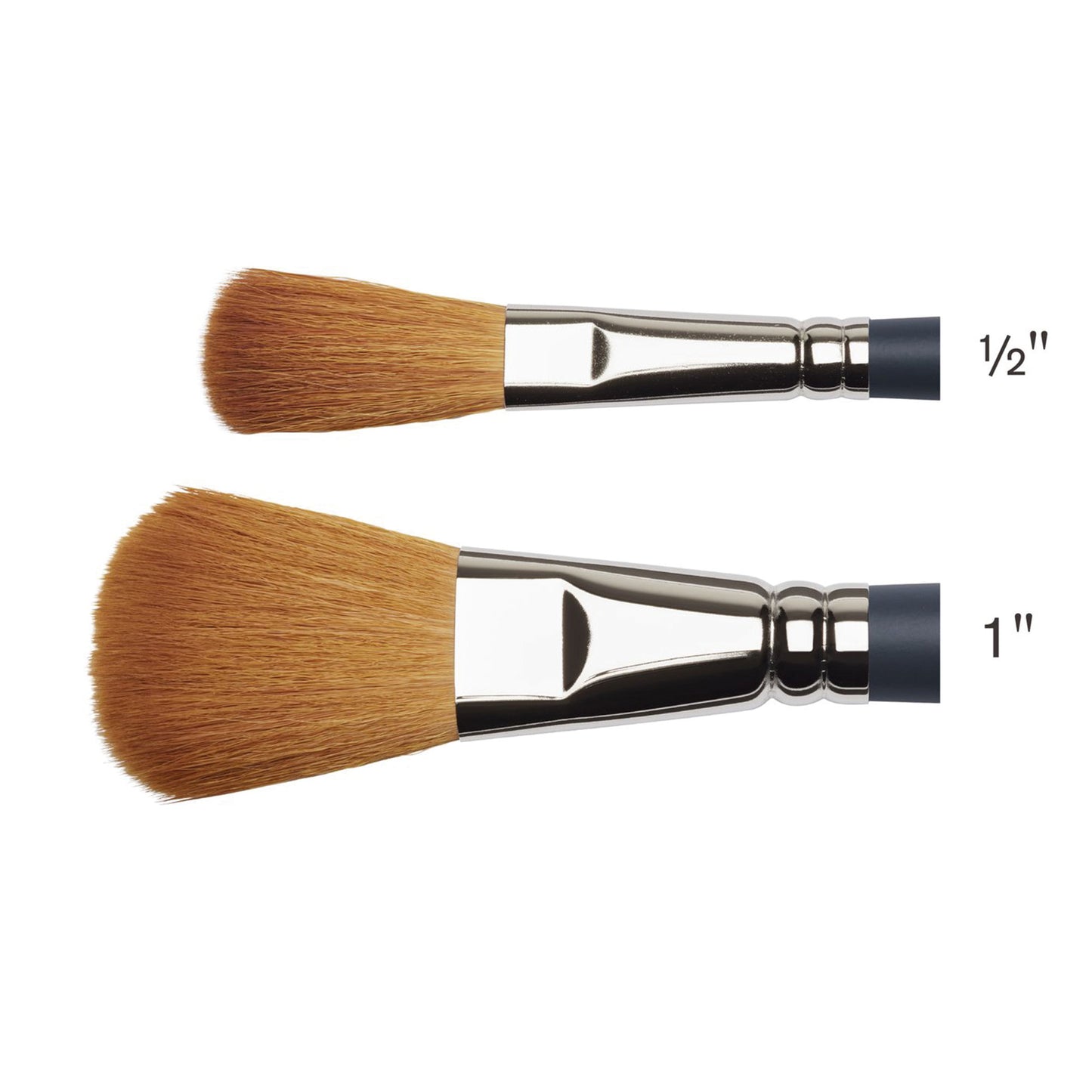Synthetic Sable Brushes - MOP - Closeup on both sizes