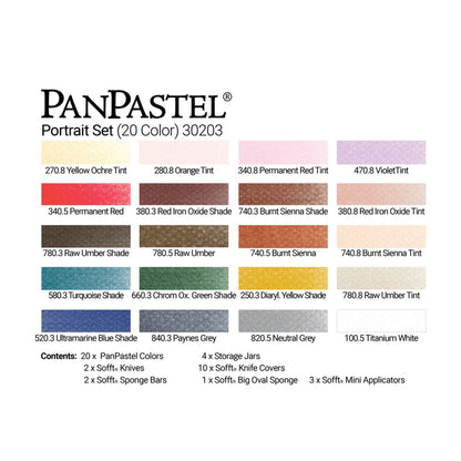 PanPastel Set - Portrait - 20 Colours Swatches