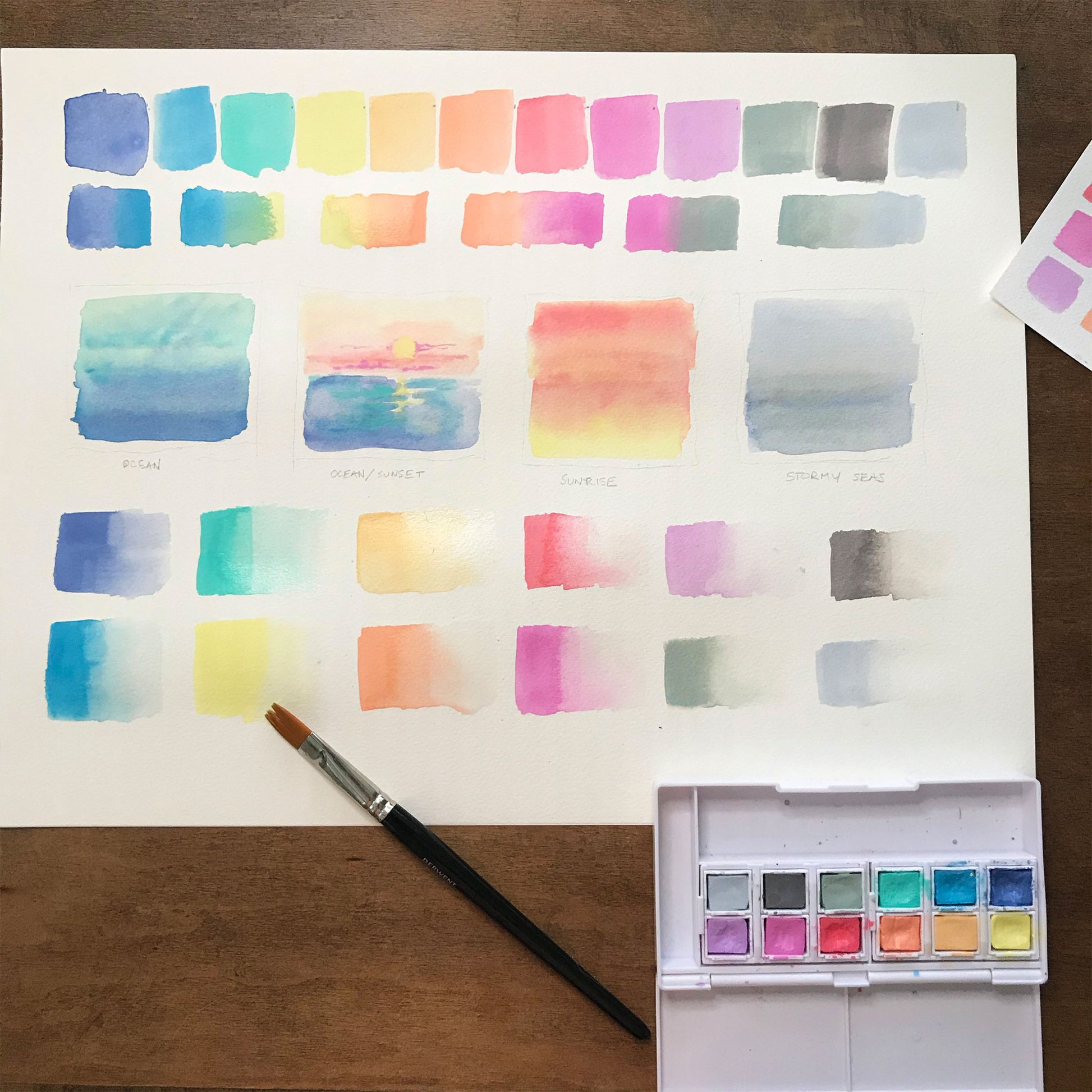 Derwent Pastel Shades Paint Pan Set Colour Swatches