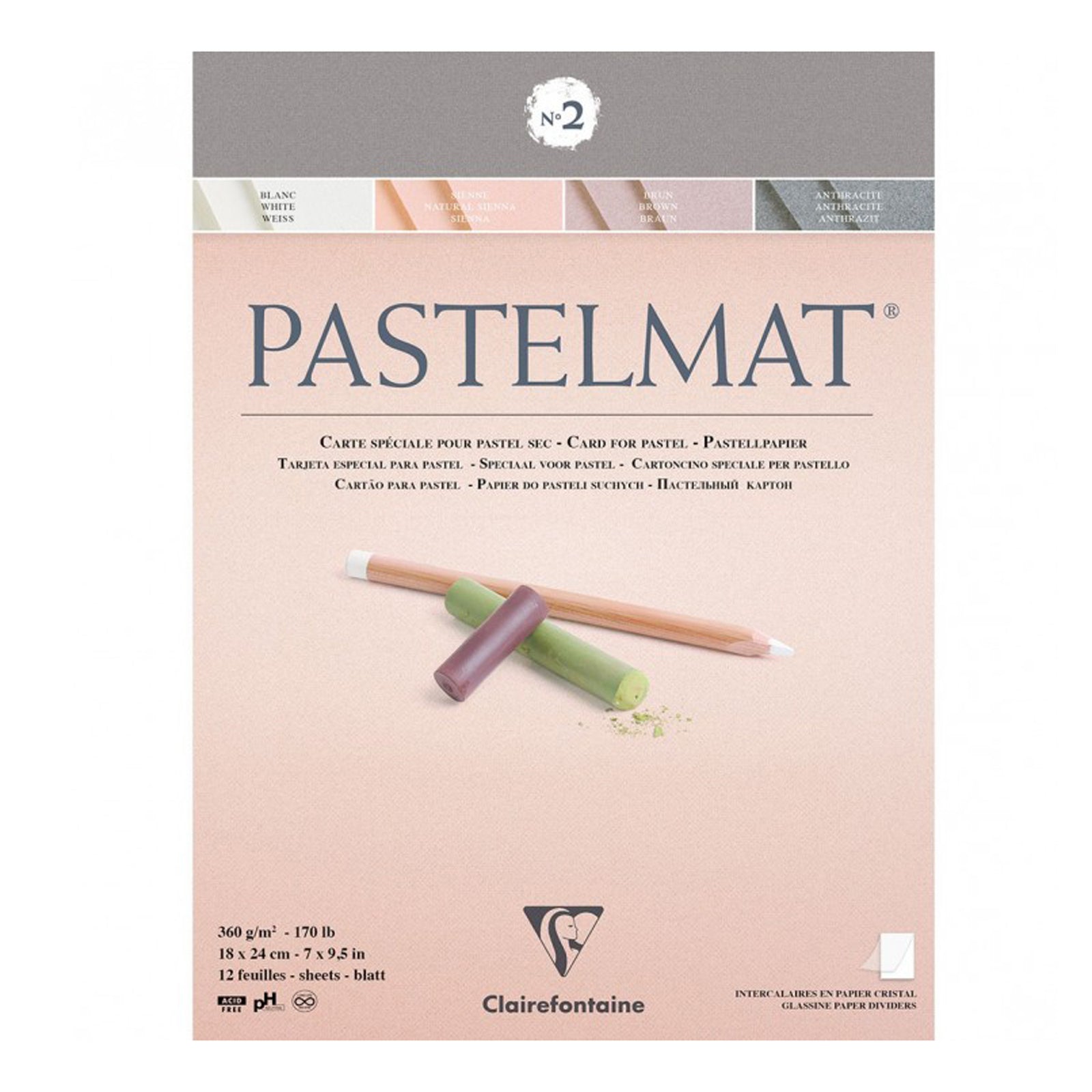 Clairefontaine Pastelmat - Pastel Card Pad -360g (Ref 5) - 30 x 40cm