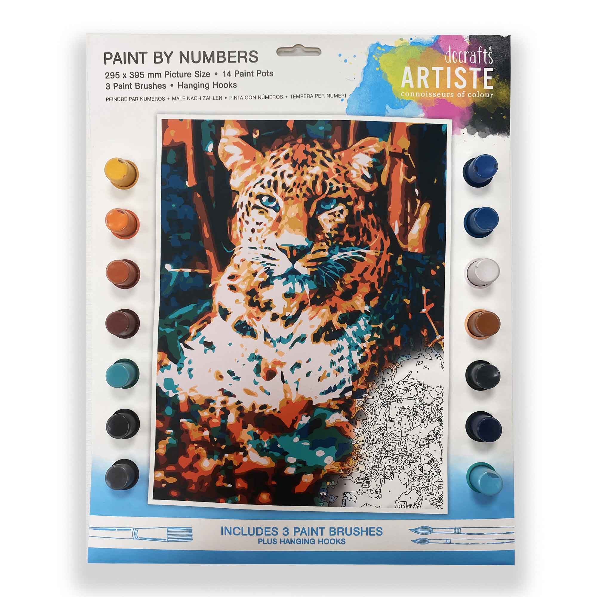Docrafts Artiste Paint by Numbers (295 x 395mm) Resting Leopard