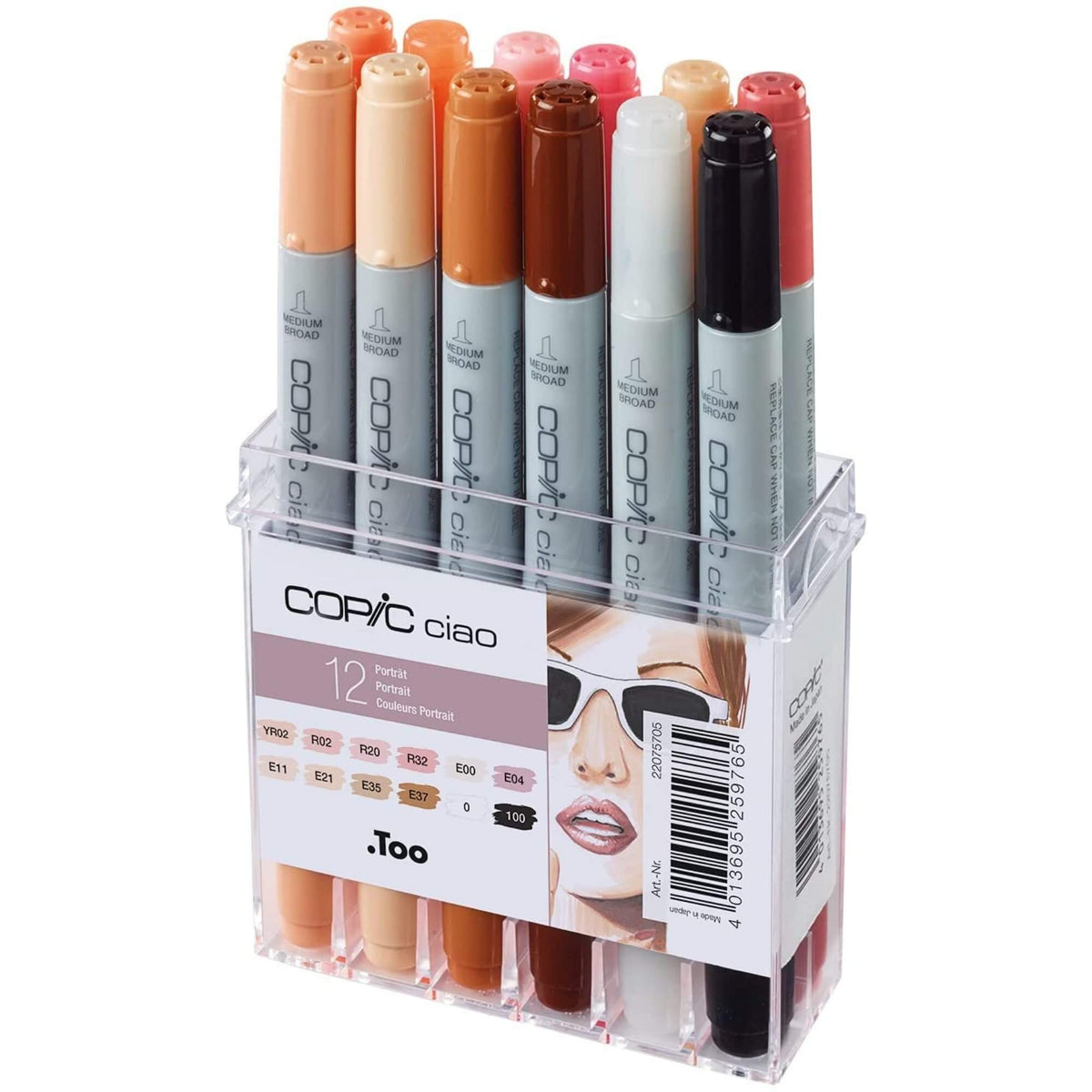 COPIC Ciao Marker Set of 12 Skin Tone Colours