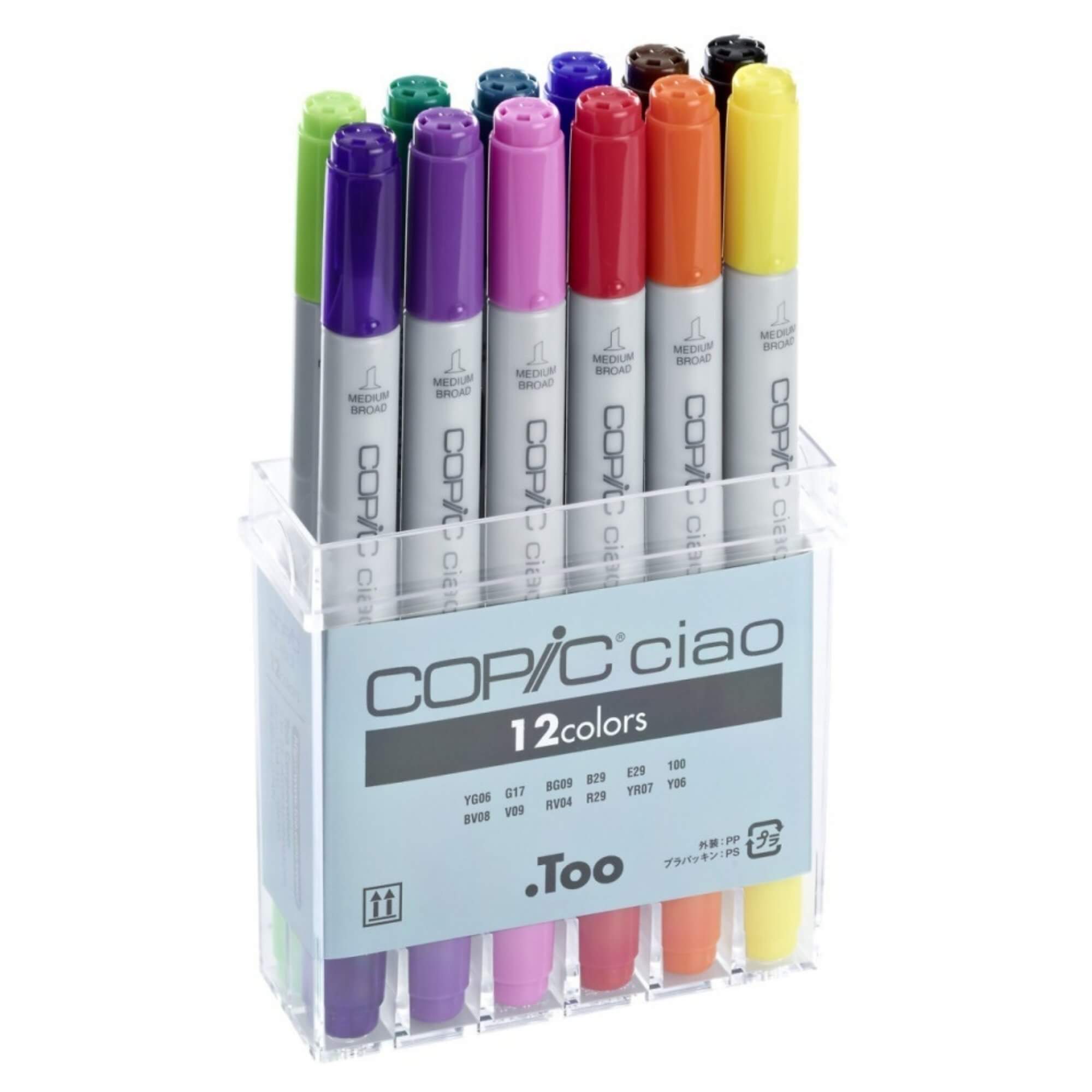 COPIC Ciao Marker Set of 12 Basic Colours