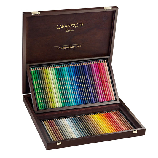 Caran d'Ache 80 Supracolor Pencils Wood Box