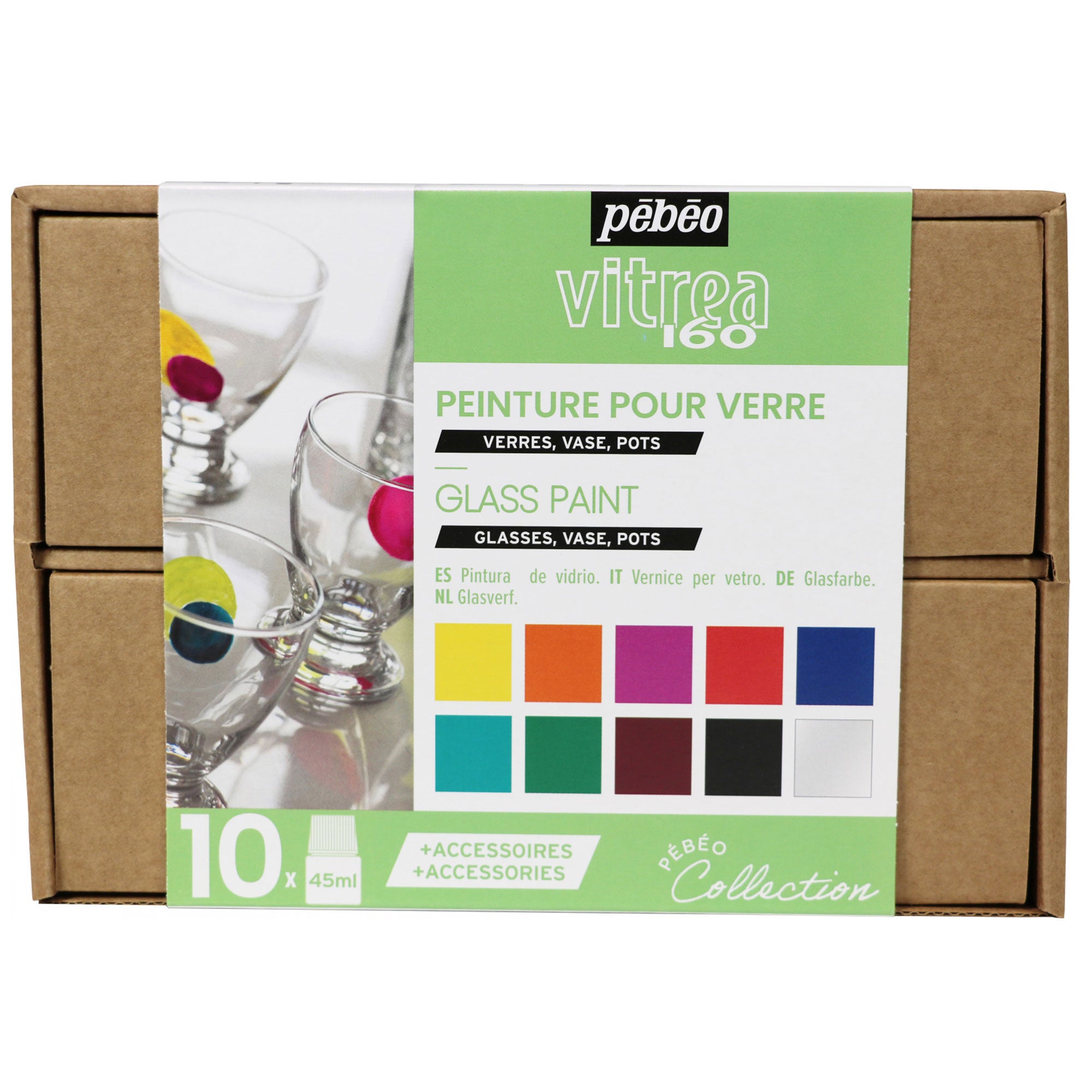 Pebeo Vitrea 160 Glass Painting Set Box